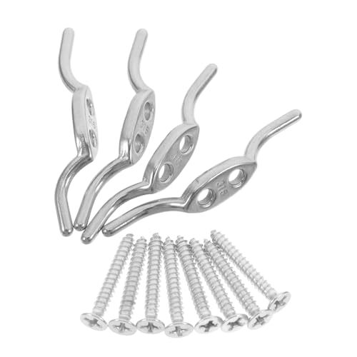 Healifty Ganci Per Cordino Per Tende in Acciaio 4 Pezzi Viti, Morsetti Per Funi Di Sicurezza Per Tende e Finestre, Fissaggio Spazioso Per Cavi Ordinati in Casa e Ufficio