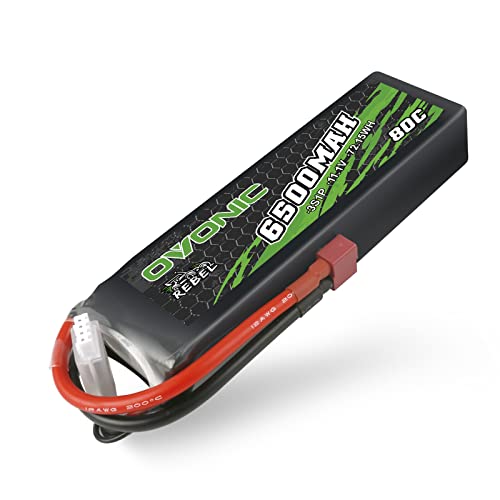 OVONIC RC Lipo akumulator 3S 11,1 V 6500 mAh 80C z wtyczką Deans T, bateria Hardcase LiPo do FPV RC samolotu, samochodu, Evader BX, Quadcoptera, śmigłowca, ciężarówki, łodzi (1 sztuka)