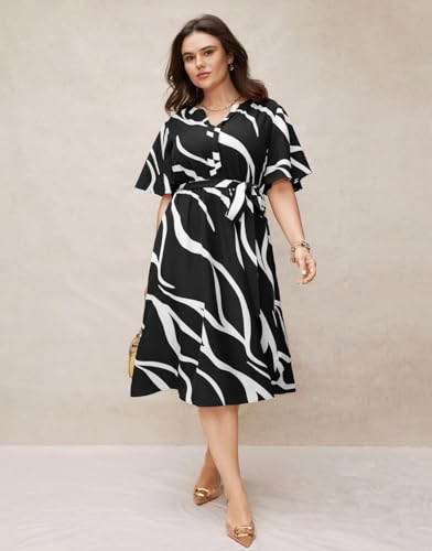 Image of JAIPURFAME One Piece Dress for Women, New American Print Rayon Midi Dress, Stylish, Modern Party Outfit, Perfect for Casual and Formal Occasions