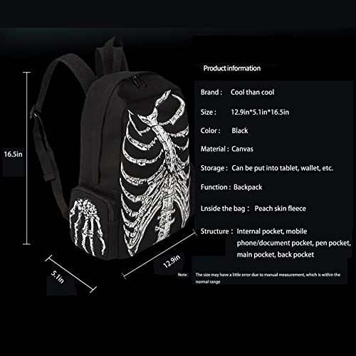 Gothic backpack trend canvas bag skull personality men and women casual backpack Halloween backpack (Backpack style one)4