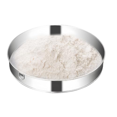 Setaccio per farina, 25 cm, in acciaio, setaccio da cucina leggero e resistente, filtro a maglia fine di precisione, facile da maneggiare, separazione rapida per farina, quinoa, cereali, ricetta
