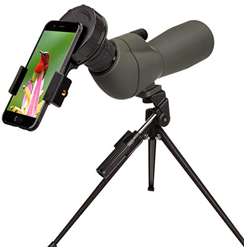 20-60x60 HD Spotting Scope BAK4 45 Degree Angled Eyepiece Telescope and 20x-60x Zoom Magnification for Target Shooting Hunting Bird Watching Wildlife Scenery with Tripod, Carrying Bag
