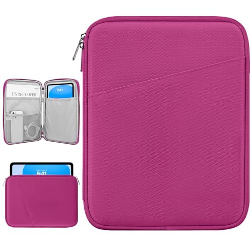 Image of Dadanism 9-11 inch Tablet Sleeve Bag Carrying Case for iPad (A16) 11th Gen 11 inch, iPad 10th Gen 10.9 inch Air 5 /4, iPad Air M4 /Pro 11 inch, iPad 9 /8 /7th, Galaxy Tab A11+ Plus 11 inch, Remarkable 2 10.3 inch, Fuchsia