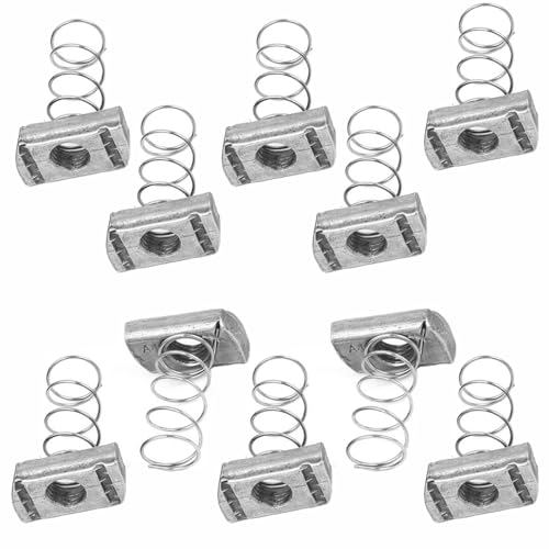 BEANPRECOY Galvanized Spring Nut 10Pcs C-Shaped Steel Special Spring Nut Spring Strut Channel Cone Nut for Strut Channel Stainless Steel Spring Channel Nuts M6 M8 M10 M12 Spring Nut Channel Nut Silver