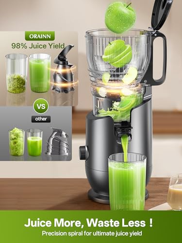 Juicer Machines with 5.8" Large Feed Chute, 400W Cold Press Juicer for Whole Vegetables and Fruits, Slow Masticating juicer Easy to Clean Juice Extractor Machine High Juice Yield