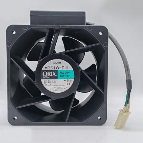 MRS18-DUL 180mm Industrial Cabinet Inverter Fan - AC220V/230V, 0.4/0.5A, High Precision Double Ball Bearing, 3-Wire Connector Compatibility with Easy Maintenance