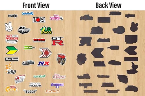 Image of WallDesign JDM Culture Car Magnet Set - Authentic JDM Car Designs, Cute Magnets, Perfect for Car Enthusiasts (Set of 27)