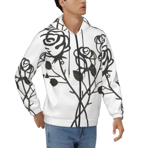 Sweat à capuche homme manches longues motif rose fini les vêtements ternes