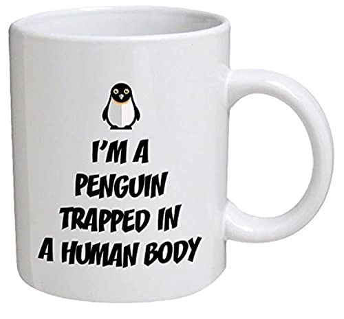 Funny Mug - I'm a Penguin Trapped in a Human Body - 11 OZ Coffee Mugs - Funny Inspirational and sarcasm - By A Mug To Keep TM