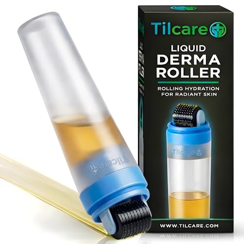 Derma Roller per Viso, Cuoio Capelluto e Barba con Applicatore di Siero – Rullo a Microaghi per Capelli da 0,25 mm, Dispositivo di Microneedling per Capelli, Kit di Microneedling per Capelli Resistent