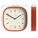 JONES CLOCKS® Marvel Wall Clock | Modern Retro Rounded Square Clock | 10 inch | Orange | Cool Designer Look for Kitchen, Living Room or Office