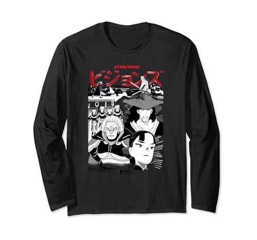 T-shirt Star Wars Visions Akakiri à manches longues avec imprimé graphique imprimé japonais noir