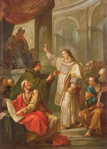 Tableau le Sermon de saint Etienne Charles Natoire affiche impression d'art toile 60x90cm