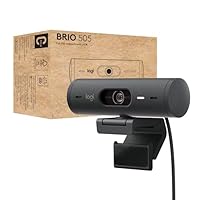 Logitech Brio 505 Full HD Webcam with auto Light Correction, auto-framing, Show Mode, Dual Noise Reduction mics, Privacy Shutter - Works with Microsoft Teams, Google Meet, Zoom, TAA Compliant