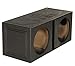 Q Power 12 Inch Dual Subwoofer Box, High-Performance Vented Speaker Enclosure, Black - Car Audio and Sound System Accessories - Portable Equipment for Subwoofers