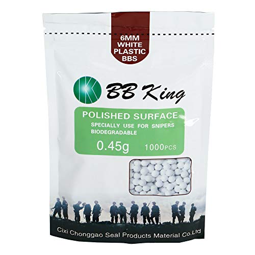 Honbeanify BB-King Sniper Precision Bio Softairkugeln BBS 0.45g 1.000er Beutel weiß
