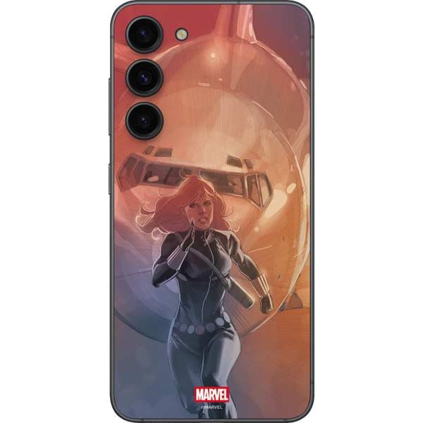 Skinit Decal Phone Skin Compatible with Galaxy S23 Plus - Officially Licensed Marvel Black Widow Running Design