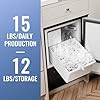 IECIVC Under Counter Crescent Ice Maker Machine, 15'' W Drainless Built-in Ice Maker, 15 LBS/Day with 12 LBS Storage Bin, Perfect for Commercial Home Bar, No Drain