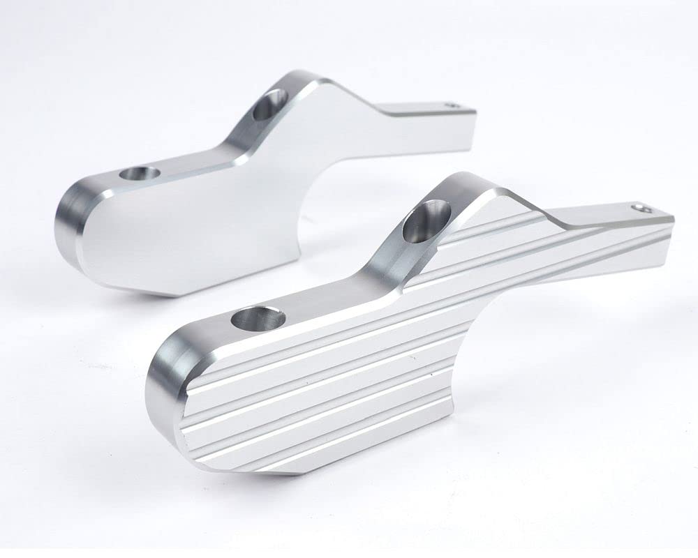 MOTO NOSTRA Fußrastenadapter Sozius CNC, silber kompatibel für Vespa GT, GTL, GTS, GTV 125-300