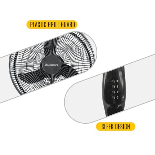 Image of Blueberry's LEE 35-Watts 400-mm BLDC Pedestal Staing Fan,7-Speed Remote with Oscillation,Timer, Sleep,Ideal for Home & Office 2-Year Warranty (Midnight Black) (Eco)