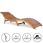 Casaria-Sonnenliege-klappbar-Holz-FSC-zertifiziert-320kg-Belastbarkeit-Tragegriff-Kofferfunktion-Garten-Balkon-Terrasse-Geschwungen-Akazie-190x60cm : Aus-Holz-gemacht....