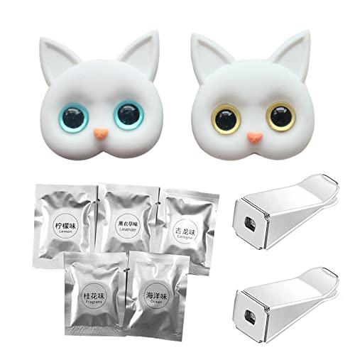 Image of Cute Cat Air Vent Clip Air Conditioning Outlet Clip Car Air Freshener Clip Charm Car Inter Decor Accessories (White)