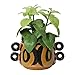 Bloomingville Hand Painted Stoneware Planter with Handles, Brown and Black