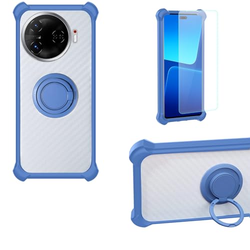 jioeuinly Case Compatible for Tecno Camon 30 Pro 5g Phone Case Cover PC backplane + Silicone Soft Frame Cover [360 Metal Ring, Magnetic Car Mount] CSKB-LAN