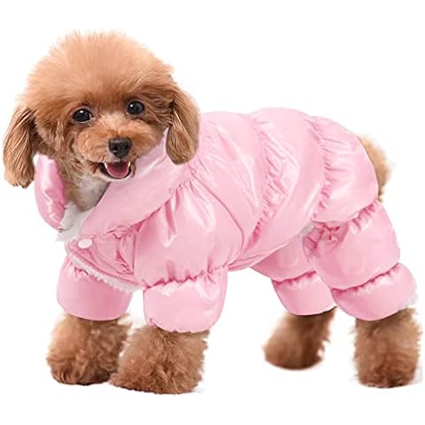 AOFITEE Dog Coat, Waterproof Dog Jacket for Winter, Fullbody Dog Coats Snowsuit, Windproof Puppy Down Jacket Puffer Coat, Fleece Winter Vest for Dogs, Cold Weather Dog Coats for Small Dogs, Pink, M Cover