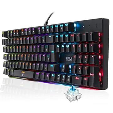 Teclado Mecânico Gamer Switch Blue Led Rgb 7 Cores Rainbow 12 Funções Anti Ghosting Abnt2 Usb para Pc Computador Notebook Mac