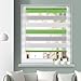 Produktbild Grandekor Doppelrollo Klemmfix Duo Rollo ohne Bohren lichtdurchlässig und verdunkelnd Fensterollos Sonnenschutz für Fenster und Tür - Grün-Grau-Weiß - 95x150cm (BxH) / Stoffbreite 91cm