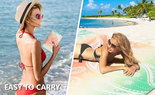 Beach Blanket Sandproof Extra Large Beach Mat Adults Waterproof Sand Free - image 3