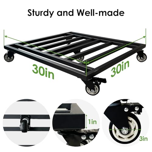 Hongsane 30" Plant Caddy with Wheels Heavy Duty,Extra Large Metal Rolling Plant Stand with 5 Caster 900 Lbs Load Capacity,Square Plant Dolly for Large Pots,Planter Rollers for Indoor Outdoor Use by Hongsane - Used condition - US$96.74