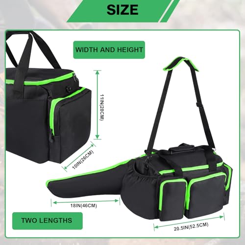 HTZSSON Chainsaw Carrying Case, Compatible with Greenworks, EGO, Dewalt, 14 & 16 & 18 Inch Cordless Chainsaws, Black with Green by HTZSSON - Image 2