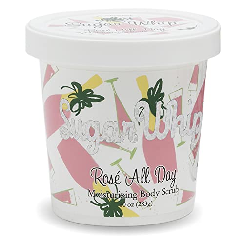 Primal Elements Sugar Scrub, Exfoliating Sugar Whip, Body Cleanser & Moisturizer, Rose All Day, 10 Oz Package #TOP17
