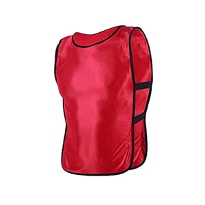 Children Sport Vest, 5Colors Children Waistcoat Vest Jacket Team Practice Jersey for Outdoor Sports Football Training (Red)