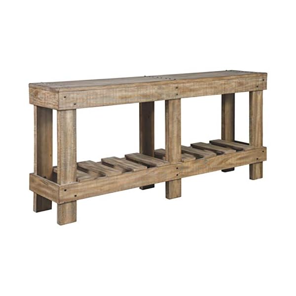 Signature Design by Ashley Susandeer Rustic Farmhouse Console Sofa Table, Brown