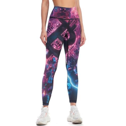 Electric Bitcoin Women's Yoga Pants High Waisted Leggings Casual Sweatpants Joggers Pants for Gym Workout