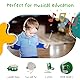 Trommel für Kinder grün-Weiss Musikinstrument aus Holz mit Trageriemen und Sticks D: 20 cm- 3845g