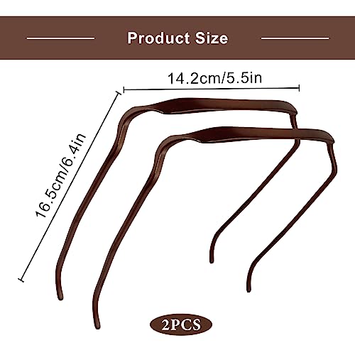 Foto von LETTERASHQP Haarreif Sonnenbrille, 2 Stück Unsichtbarer Haarreifen, Curly Thick Hair Headband, Eckiger Haarreif, Sunglasses Stirnband Accessoires für Männer Damen Volumen und Stil Haar(Braun)