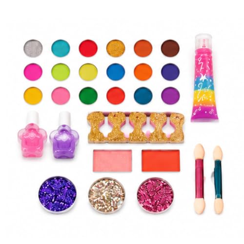 Image of ILEARNNGROW Kids Makeup Kit 29 Piece | Washable Pretend Play Set for Girls 4+ Unicorn