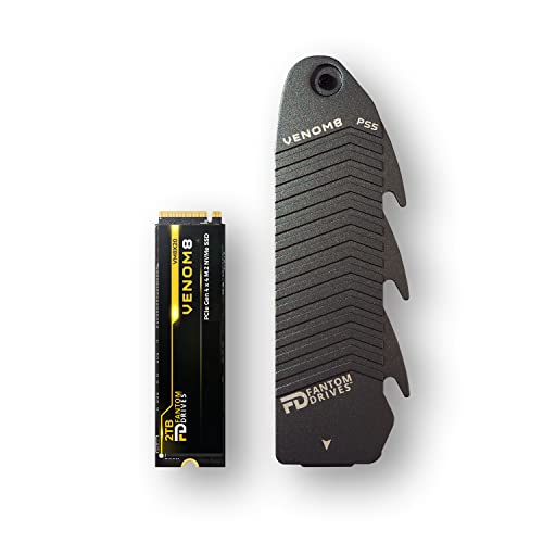Fantom Drives - VENOM8 2TB NVMe Gen 4 M.2 Internal SSD - PS5 Memory Upgrade 3D NAND TLC – DDR4 DRAM Cache - 7400MB/s Solid State Drive w/ Heatsink (VM8X20-PS5)
