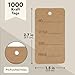 Juvale Tags for Clothing - 1000-Pack, 2.7 x 1.5 in, Brown - Paper Tags with String for Retail Labels - Brown Merchandise Display for Wholesale Retail Store Small Business Supplies