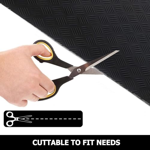 Nisorpa Heavy-Duty Garage Matting Roll, 5 Bar Rubber Matting, 1m x 5m, Black, Anti-Slip, SBR Rubber