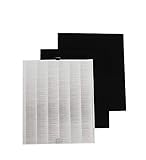 LifeSupplyUSA 2 True HEPA and 4 Odor Eliminator Carbon Pre Filters replacement Pack Compatible with...