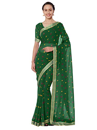 MirchiFashion Sari de trabajo de encaje de georgette sintético para mujer