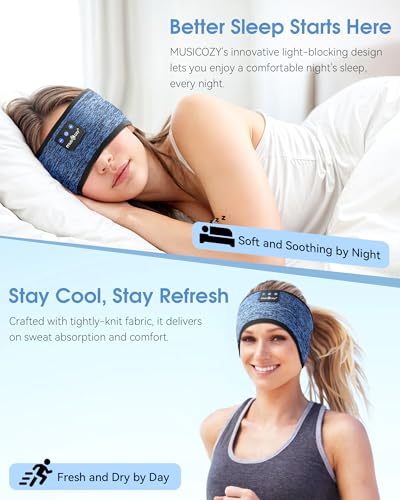 image for MUSICOZY Bluetooth 5.4 Headband Headphones for Sports and Sleep, Wirel