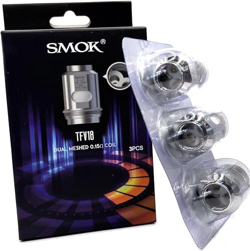SMOK TFV 18 Tank Replacement Coils | SMOK TFV18 Vaporisateur à bobine double maille 0,15ohm(80-140W) pour cigarettes et cigarettes TFV18 Tank Morph 2 Kit TFV18 Sans nicotine – vue 4