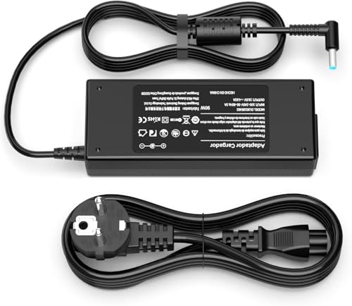BIUBOTY 90W Laptop Ladegerät Kompatibel mit HP ProBook 450 650 G2-G5 EliteBook 840 850 G3-G5 HP 250 255 Serien, 19,5V 4,62A 4,5x3,0mm Blue Tip Laptop Ladegerät