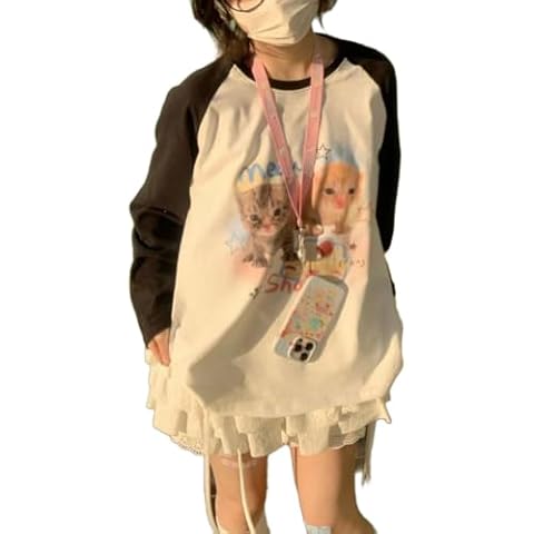 OATSBAS Y2K Cute Animal Print Sweatshirt Cover